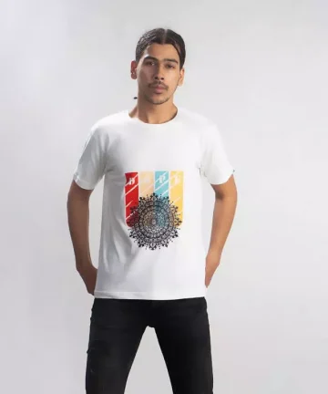 Cannabie Hemp T-Shirt Dope Chakra Printed – White