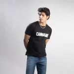 Cannabie Hemp T-Shirt Glitch Printed – Black