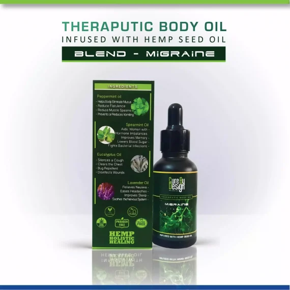 Cure By Design Therapeutic Body Oil - Migraine