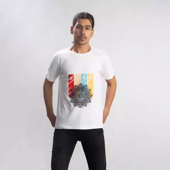 Cannabie Hemp T-Shirt Dope Chakra Printed – White