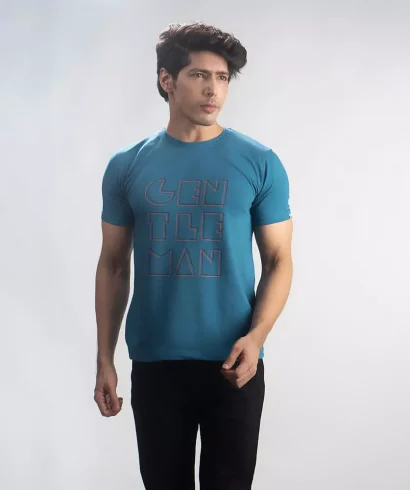 Cannabie Hemp T-Shirt Gentlemen Printed – Blue
