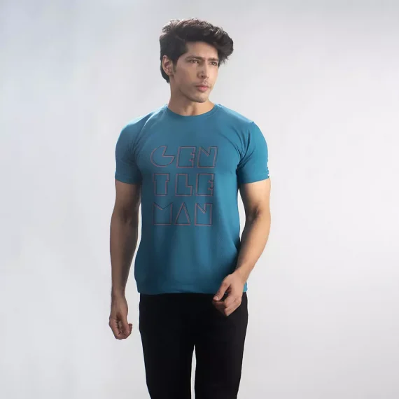 Cannabie Hemp T-Shirt Gentlemen Printed – Blue