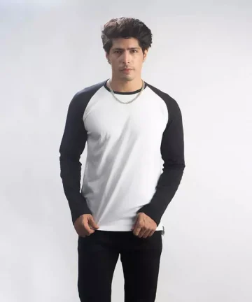 Cannabie Men’s Hemp Full Sleeves T-Shirt – White & Black