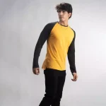 Cannabie Men’s Hemp Full Sleeves T-Shirt – Yellow & Black