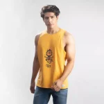 Cannabie Men’s Hemp Vest Monk Printed – Yellow