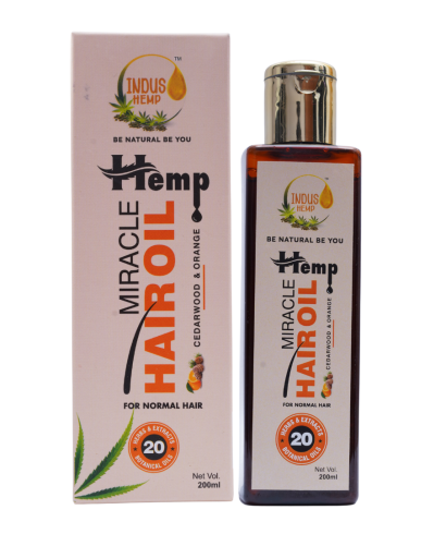 indus hemp miracle hair oil with cedarwood & orange