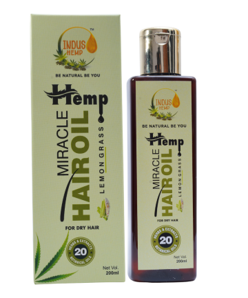 Indus hemp miracle hemp hair oil with lemongrass