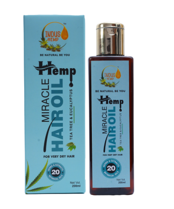 indus hemp miracle hair oil with tree tea & eucalyptus oil