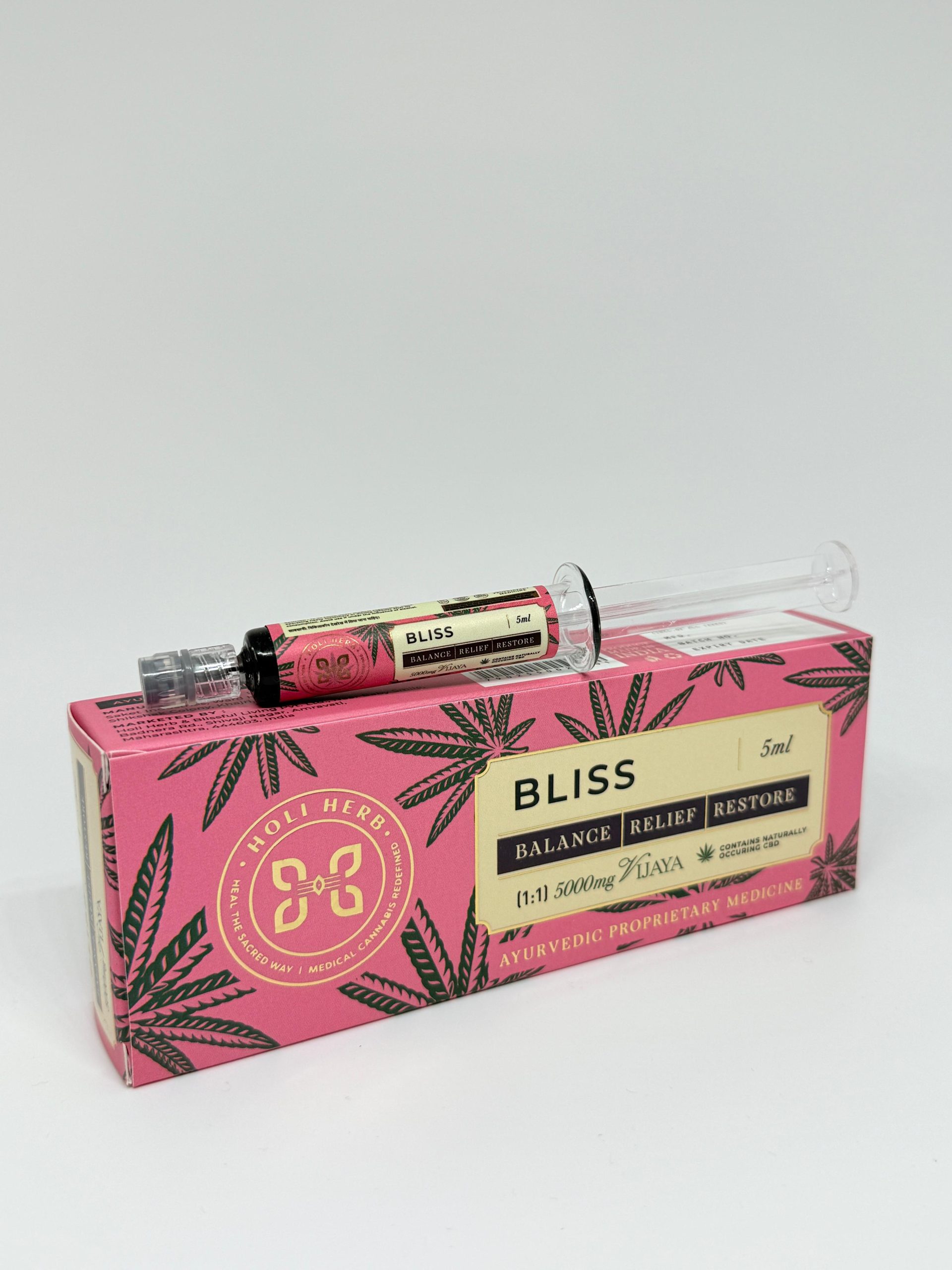 Holi Herb Bliss Syringe - 1:1 CBD:THC | 5000mg, 5ml - Image 5