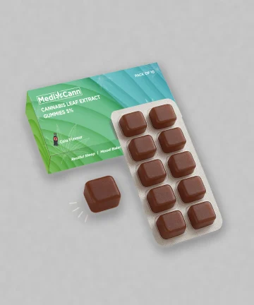 Medicann Cannabis Leaf Extract Gummies 135mg - 1 Strip 10 Gummies