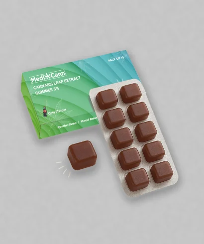 Medicann Cannabis Leaf Extract Gummies 135mg - 1 Strip 10 Gummies